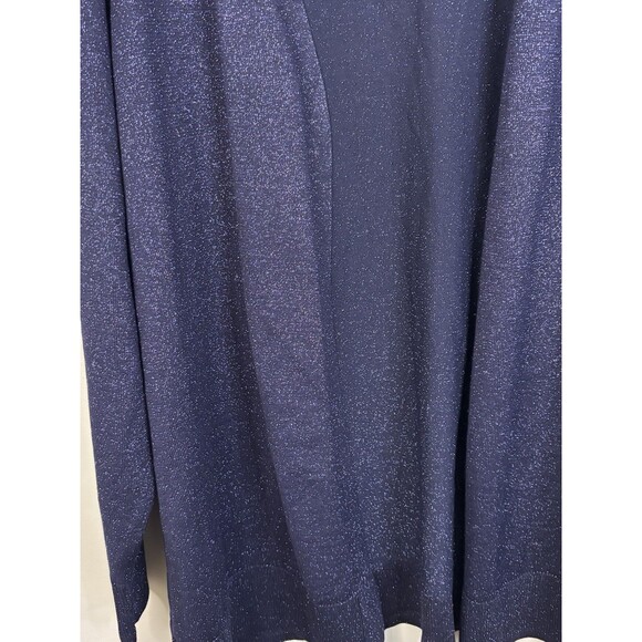 LANE BRYANT Lurex Open Front Modern Cardigan 22/24 Maritime Blue Sparkle Shimmer - Picture 6 of 11